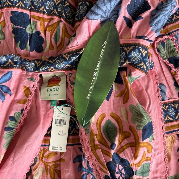 Farm Rio Seashell Tapestry Pink Midi Dress - Picture 10 of 10